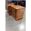 Image 2 : PAIR OF 2-DRAWER OAK ENDTABLES