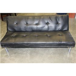 BLACK LEATHER CLICK CLACK SOFA