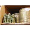 Image 2 : TWO BRASS BUCKETS AND CANDLE HOLDER