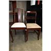 Image 1 : TWO MAHOGANY FINISH DINING CHAIRS