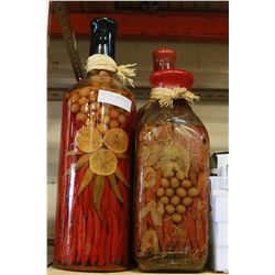 THREE GLASS DECORATIVE KITCHEN JARS