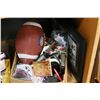 Image 2 : BOX OF SPORTS GEAR AND HOCKEY PHOTO