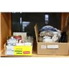 Image 1 : BOX OF CHINA AND GREEN DEPRESSION GLASS AND BOX OF CHINA COFFEE MUGS ETC