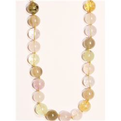 Natural Multi -Coloured Quartz Bead Shape Necklace