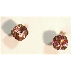 10Kt Gold Pink Tourmaline Earrings