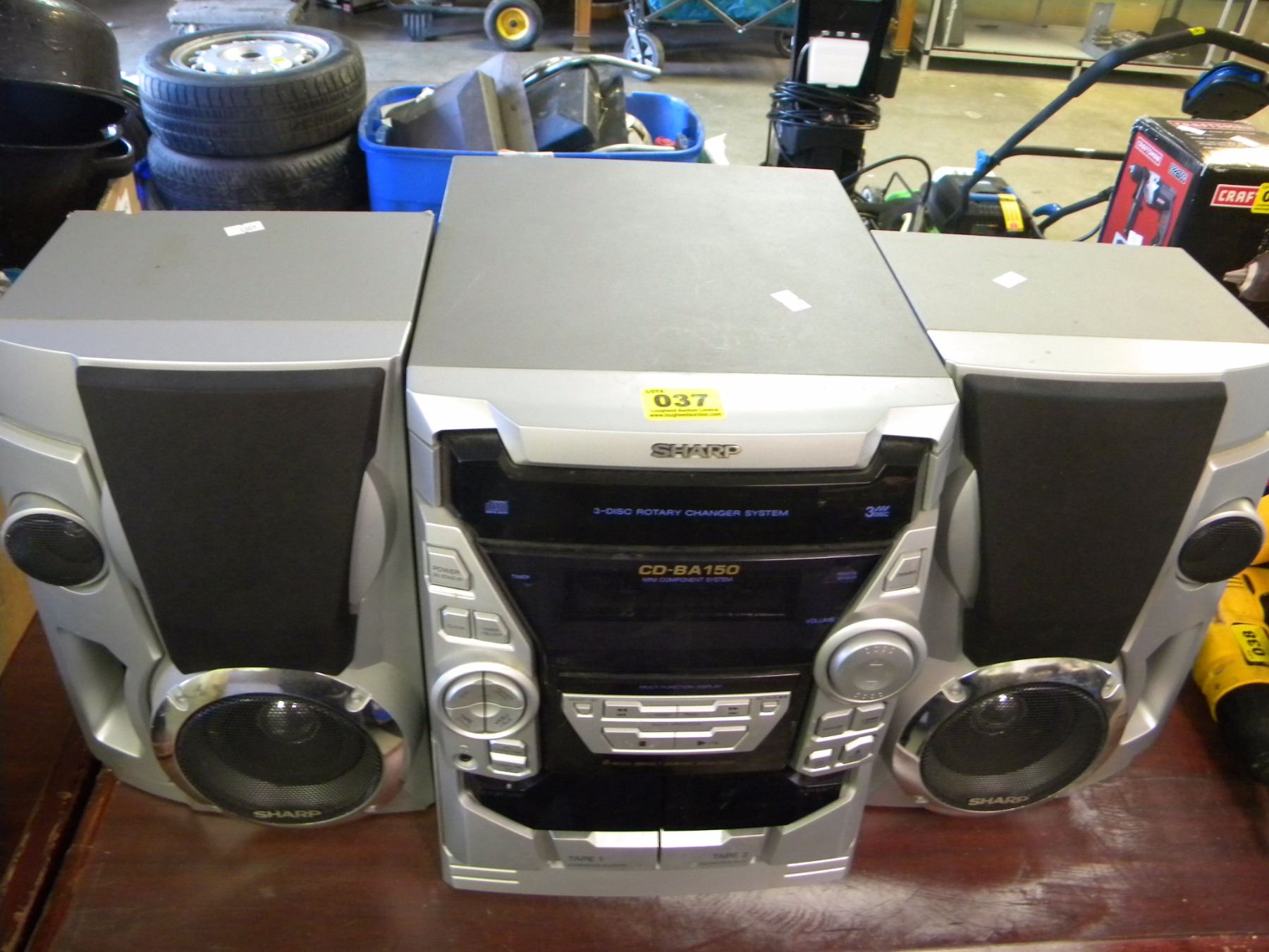 sharp stereo 3 disc changer