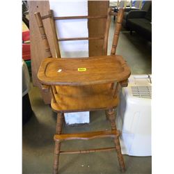 VINTAGE WOODEN HIGH CHAIR