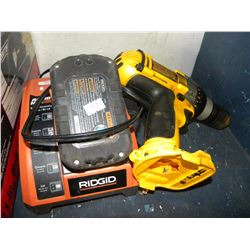 DEWALT CORDLESS DRILL NO BATTERY/RIGID CHARGER BATTERY