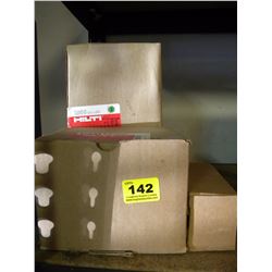 BOX OF HILTI CHARGES AND HILTI PLUGS