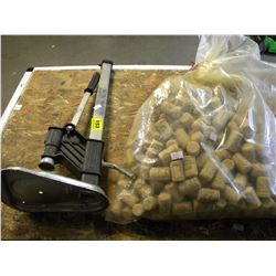 WINE CORKER & BAG OF CORKS