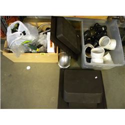 WOODEN CRATE OF MISC PLUMBING & ELECTRICAL SUPPLIES/ROOF VENTS