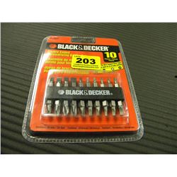 BLACK & DECKER 10 PIECE DOUBLE ENDED SCREW DRIVING BIT SET