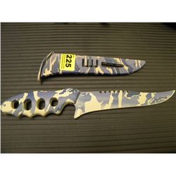 BLUE CAMO HUNTING KNIFE WITH HARD CASE