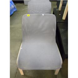 2 GREY AND PINE MATCHING CHAIRS