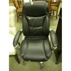 BLACK LEATHER SWIVEL OFFICE CHAIR