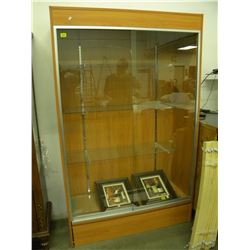 MAPLE COLOURED GLASS FRONT SHOWCASE