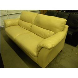 CREAM COLOURED LEATHER NATUZZI SOFA