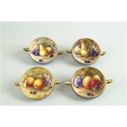 SET OF FOUR ROYAL WORCESTER DESERT DISHES