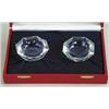 Image 1 : CASED PAIR OF CRYSTAL ASHTRAYS BY CARTIER