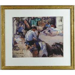 AIDEN LASSELL RIPLEY (American, 1896-1969) MAKING CANVAS