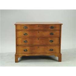 REVERSE SERPENTINE FRONT GRADUATED FOUR DRAWER CHIPPENDALE CHEST
