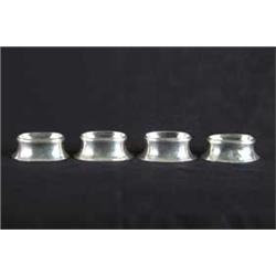 SET OF FOUR ENGLISH SILVER OVAL TRENCHER SALTS
