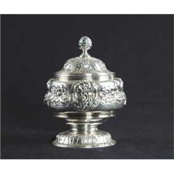 OUTSTANDING ENGLISH STERLING COVERED SUGAR BOWL