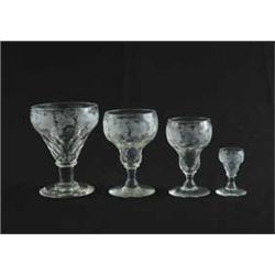 39 PIECES OF ETCHED & CUT STEMWARE