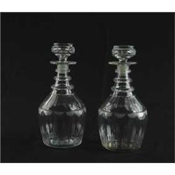 PAIR OF CUT GLASS DECANTERS