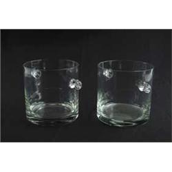 PAIR OF GLASS ICE BUCKETS