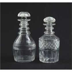 TWO STOPPERED DECANTERS