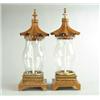 Image 1 : PAIR OF CHARLES X STYLE PAINTED TOLE AND GLASS HURRICANE LAMPS