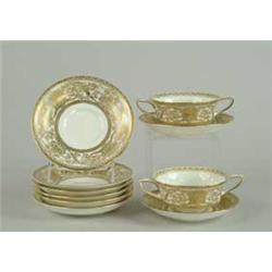 SET OF TWELVE ROYAL WORCESTER EMBASSY HANDLED SOUPS
