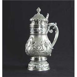CONTINENTAL SILVER COVERED TANKARD
