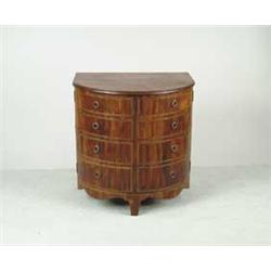 GEORGIAN BOWFRONT INLAID MAHOGANY SIDE CABINET