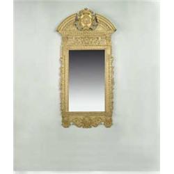 GEORGE II CARVED GILT WOOD MIRROR