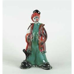 LARGE ITALIAN COLORED GLASS CLOWN