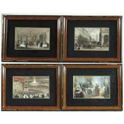 SET OF FOUR FRENCH COLORED ENGRAVINGS