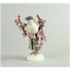Image 1 : ROYAL WORCESTER PORCELAIN MOCKINGBIRD WITH PEACH BLOSSOM MODELED BY DOROTHY DOUGHTY