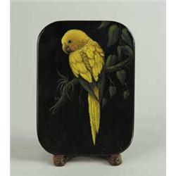 OIL ON STONE OF YELLOW PARROT