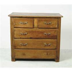 FRENCH PROVINCIAL CARVED WALNUT CHEST OF DRAWERS