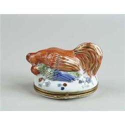 HINGED FRENCH PORCELAIN FIGURAL TRINKET BOX