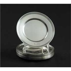 SET OF EIGHT TIFFANY STERLING BREAD PLATES