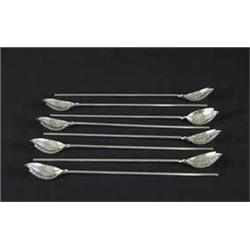 SET OF EIGHT TIFFANY STERLING STRAWS