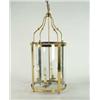 Image 1 : MODERN BRASS AND GLASS HANGING HALL FIXTURE