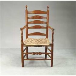 18TH CENTURY LADDERBACK ARM CHAIR
