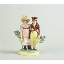 STAFFORDSHIRE FIGURAL GROUP OF MAN AND WOMAN