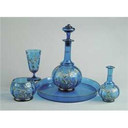 VICTORIAN GLASS & ENAMEL SET