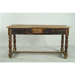 ONE DRAWER RECTANGULAR FRENCH FRUITWOOD TAVERN TABLE