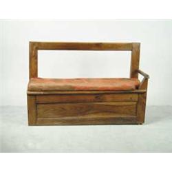 ANTIQUE WALNUT FRENCH COUNTRY BENCH
